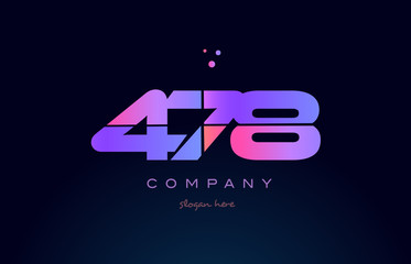 478 pink magenta purple number digit numeral logo icon vector