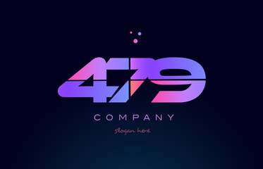 479 pink magenta purple number digit numeral logo icon vector