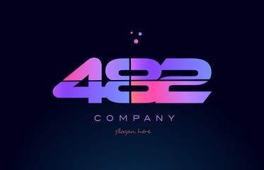 482 pink magenta purple number digit numeral logo icon vector