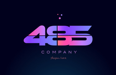 485 pink magenta purple number digit numeral logo icon vector