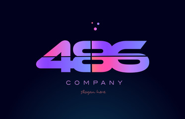486 pink magenta purple number digit numeral logo icon vector