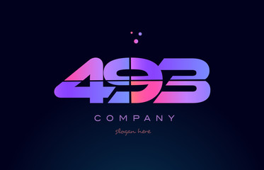 493 pink magenta purple number digit numeral logo icon vector