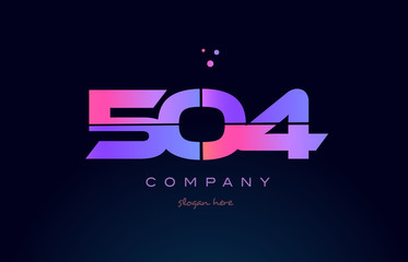 504 pink magenta purple number digit numeral logo icon vector