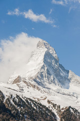 Zermatt, Dorf, Alpen, Schweizer Berge, Matterhorn, Trockener Steg, Hörnlihütte, Zmutt, Furi, Wanderweg, Wallis, Frühling, Schweiz