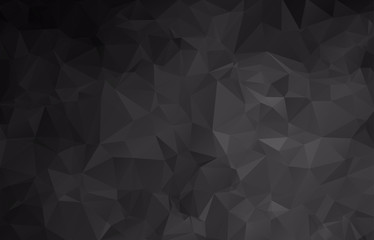 Abstract background made of small triangles. Dark, black, Floodlight, lamp, gradient