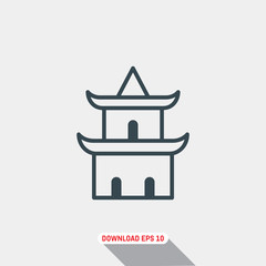 Pagoda icon, vector