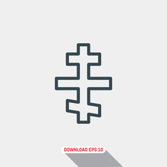 Cross icon, vector