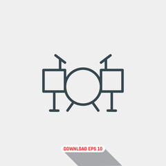Drum icon, vector