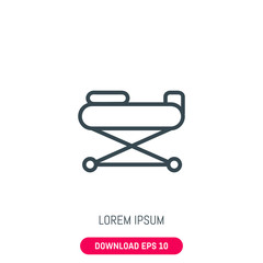 Medical bed icon, vector