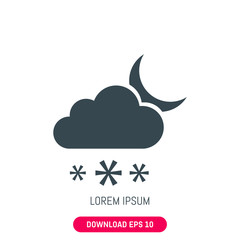 Cloud night snowing icon, vector
