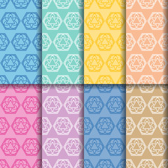 Fototapeta premium Ornament seamless patterns. Colored set