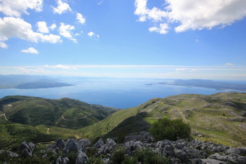 Fototapeta na wymiar panoramic view of corfu island coast