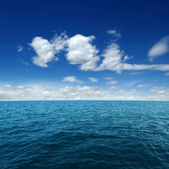 Blue sea water surface
