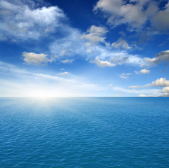 Blue sea and sun