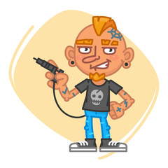 Tattoo Artist Holds Tattoo Machine