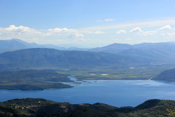 Obraz premium Corfu Coastline mountians islands and sea
