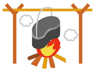 飯盒炊飯のイラスト