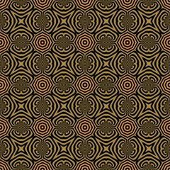 Abstract background texture symmetrical pattern of elements of geometric shapes, lines forming a rhombus, circles, oval shape in yellow, green tone