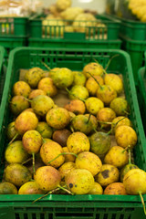 Tropical exotic passion fruit in organic market of Bali island, Indonesia.