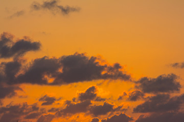 bright tropical sunrise with clouds in the sky