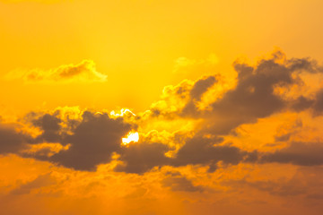 bright tropical sunrise with clouds in the sky