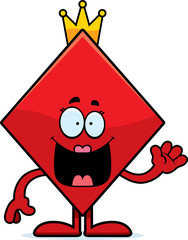 Cartoon Queen of Diamonds Waving