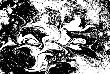 Black and white liquid texture, watercolor hand drawn marbling illustration, abstract vector background