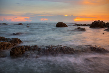 Seascape during sunset.