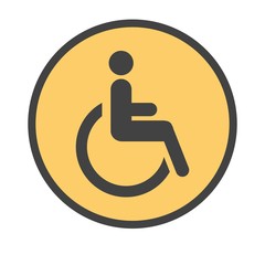 Road sign with person in wheelchair