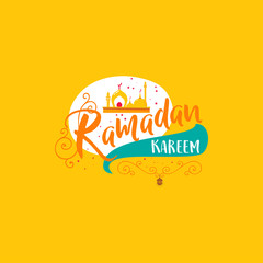 Ramadan Kareem - Handmade template. Isolated vector object logo is a badge for your design
