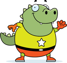 Cartoon Superhero Lizard