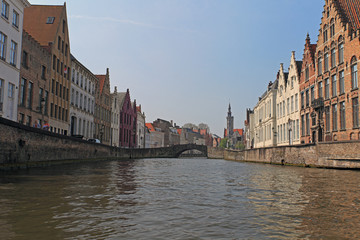 Fototapeta na wymiar Streets of old city Bruges 