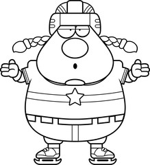 Confused Cartoon Hockey Player