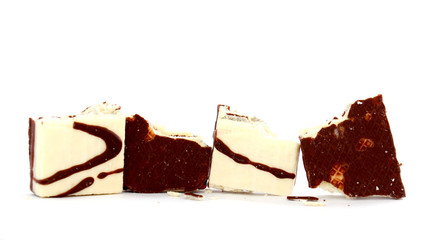 waffle chocolate bar covered with black and white chocolate