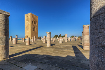 Fototapeta na wymiar Hassan Tower in Rabat, Morocco