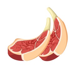 Two big meat steaks with bone and layer of fat