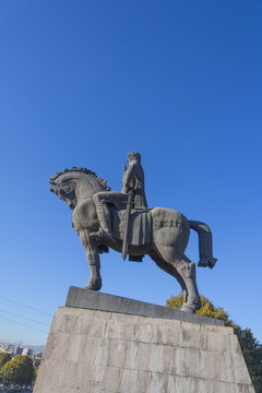 Statue of King Vakhtang Gorgasali in Tbilisi, Georgia