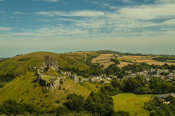 Fototapeta na wymiar Ruin of Corfe Castle Dorset England UK