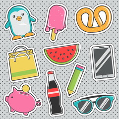 Fun trendy vintage sticker fashion badges