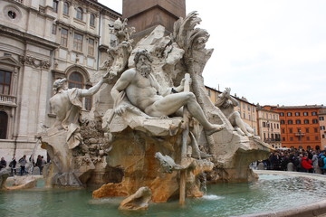 Naklejka na ściany i meble Fontana di Piazza Navona