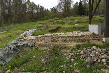 Excavation of an ancient Villa Rustica in the Binger Forest near Bingen City in Germany, Rhineland Palatinate.