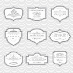 Frame classic template. Vintage contour blank frames and labels. Vintage elements design for cafe, restaurant, boutique, hotel, shop, jewelry. Vector retro elements
