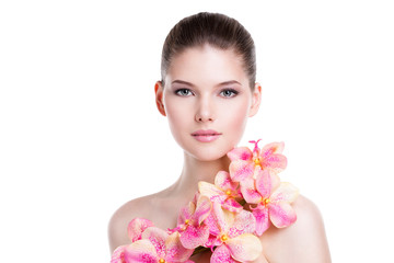 Fototapeta premium Beautiful young woman with healthy skin.