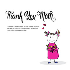 Happy Mother Day, Spring Holiday Greeting Card Banner Vector Illustration