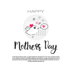 Happy Mother Day, Spring Holiday Greeting Card Banner Flat Vector Illustration