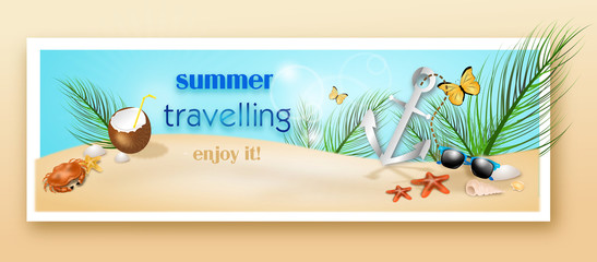 summer banner "summer travelling"