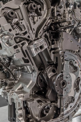 Cutaway view of internal combustion engine