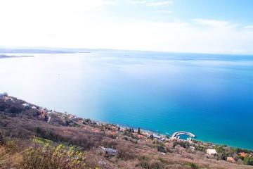 Fototapeta na wymiar Vista Golfo di Trieste Lungomare Barcola