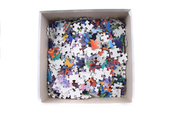 color puzzle in the paper box