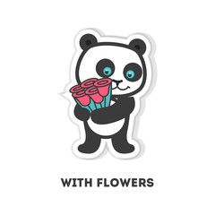 Panda with flowers